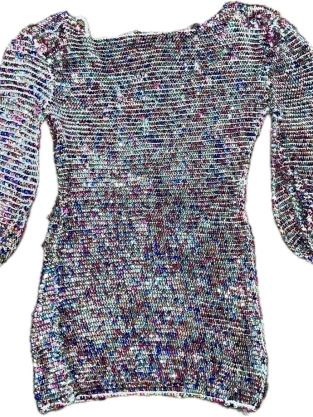 RETROFETE Tara sequined crochet mini dress, medium - Picture 3 of 5